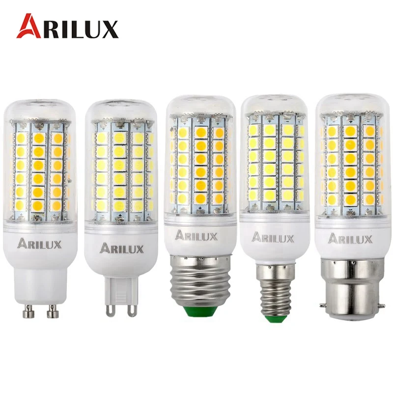 

ARILUX 30 48 60 LED Bulb Light E27 E14 B22 GU10 G9 3W 4W 5W 5050 LED Corn Bulb Light Chandelier Lighting Home Decoration AC220V