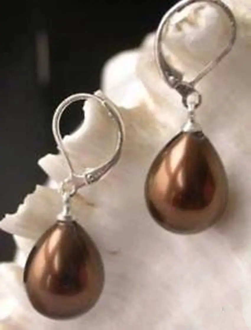 Hot sale new Style >>>>Jewellery Chocolate shell Pearl Earrings