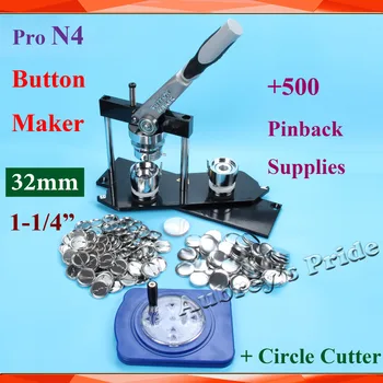 High Quality Pro N4 All Steel 1-1/4" 32mm Badge Button Maker Machine + 8 Size Circle Cutter+500 Metal Pinback Button Supplies
High Quality Pro N4 All Steel 1-1/4" 32mm Badge Button Maker Machine + 8 Size Circle Cutter+500 Metal Pinback Button Supplies