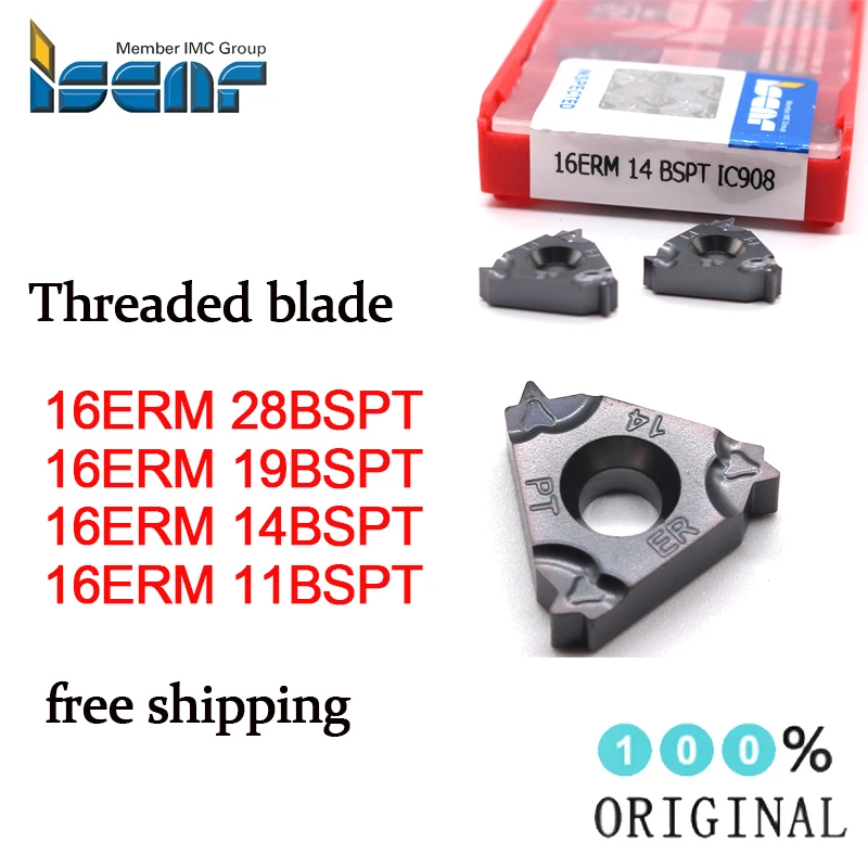 ISCAR 10PCS 20PCS 16ER 28BSPT 19BSPT 14BSPT 11BSPT 55 angle Thread turning tool Tungsten Carbide Insert Threading Lathe
ISCAR 10PCS 20PCS 16ER 28BSPT 19BSPT 14BSPT 11BSPT 55 angle Thread turning tool Tungsten Carbide Insert Threading Lathe