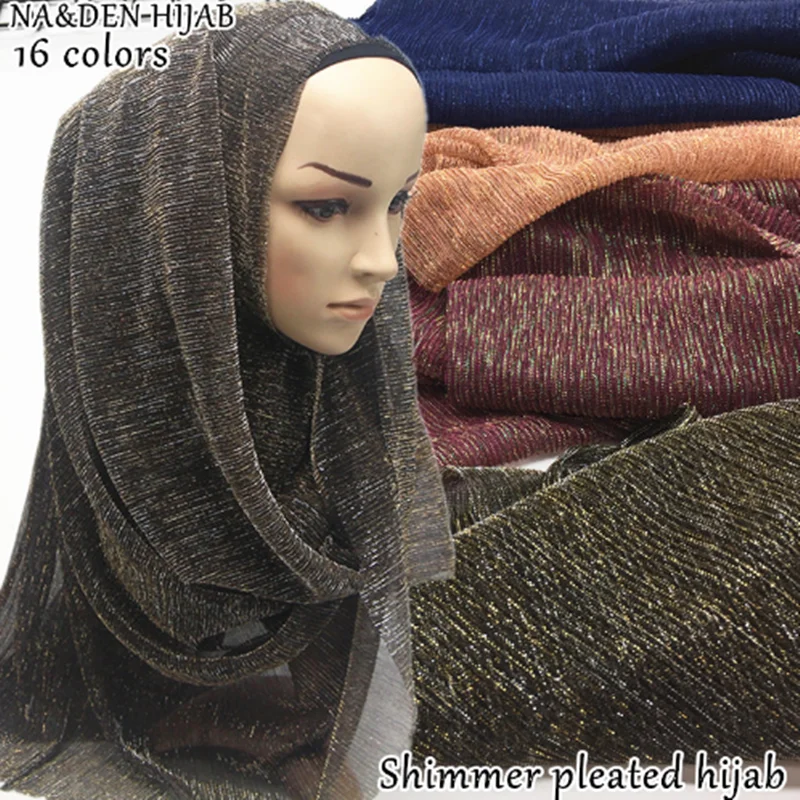 Hot Sale pleated shimmer hijab scarf Fashion shiny wrinkle Plain women scarves shawl lady pashmina bandana muslim echarpe 10PCS
Hot Sale pleated shimmer hijab scarf Fashion shiny wrinkle Plain women scarves shawl lady pashmina bandana muslim echarpe 10PCS