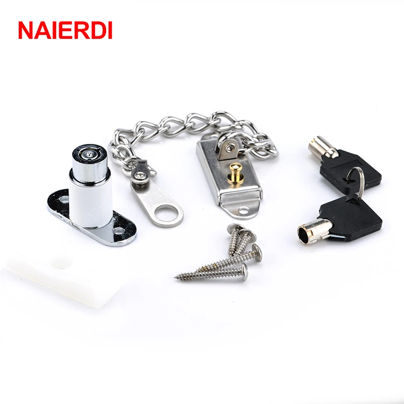 Image NED Window Security Chain Lock Door Restrictor Child Safety Stainless Anti Theft Locks For Home Sliding Door Furniture Hardware