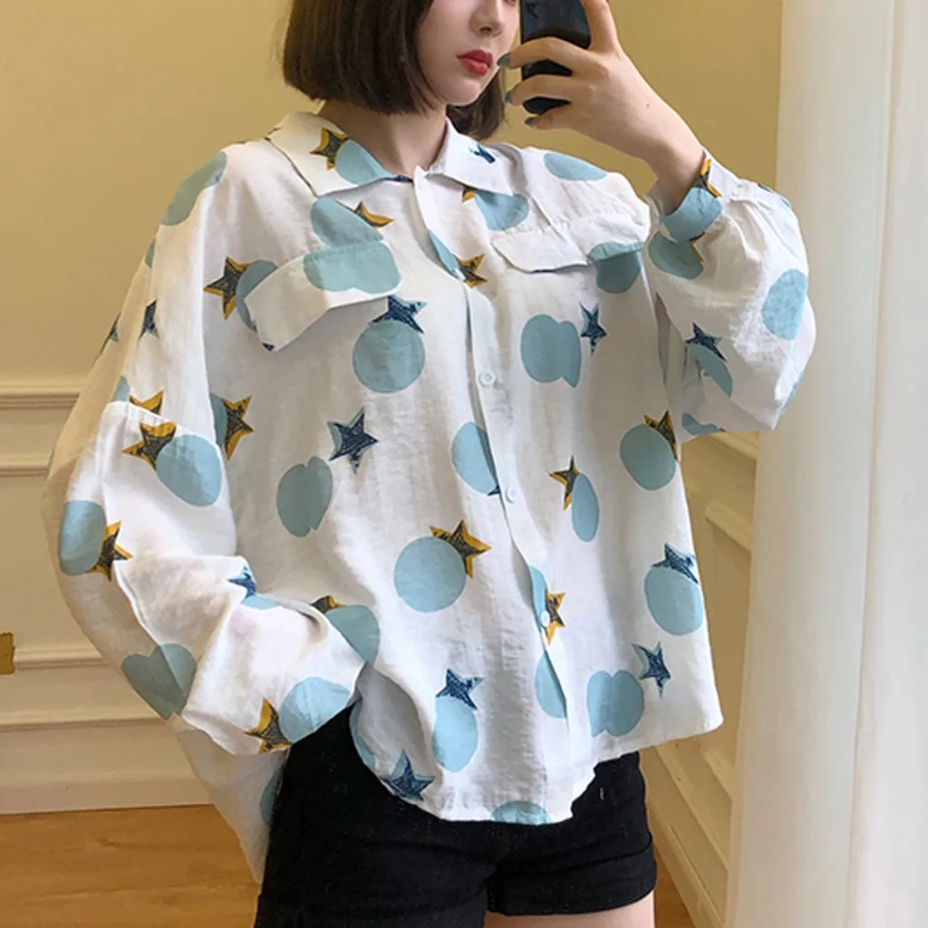 FEITONG Fashion Blouse Women 2019 Autumn Wave Point Stars Shirt Long Sleeve Turn-down Collar Casual Loose Blouse Рубашка женская
FEITONG Fashion Blouse Women 2019 Autumn Wave Point Stars Shirt Long Sleeve Turn-down Collar Casual Loose Blouse Рубашка женская