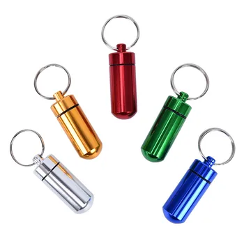 First Aid Cartridge Keychain Portable WaterProof Aluminum Keychain Pill Storage Box Bottle Case Holder Random Color 
First Aid Cartridge Keychain Portable WaterProof Aluminum Keychain Pill Storage Box Bottle Case Holder Random Color