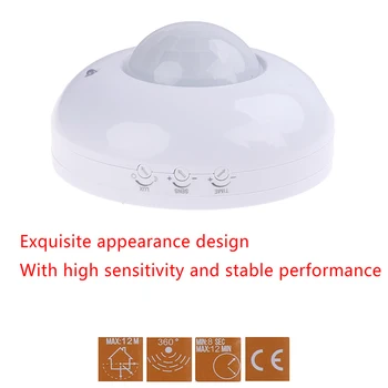 Adjustable Infrared Motion Sensor Switch 110V-240V Body Motion Movement Ceiling Infrared Sensor Detector Light Bulb Switch
Adjustable Infrared Motion Sensor Switch 110V-240V Body Motion Movement Ceiling Infrared Sensor Detector Light Bulb Switch