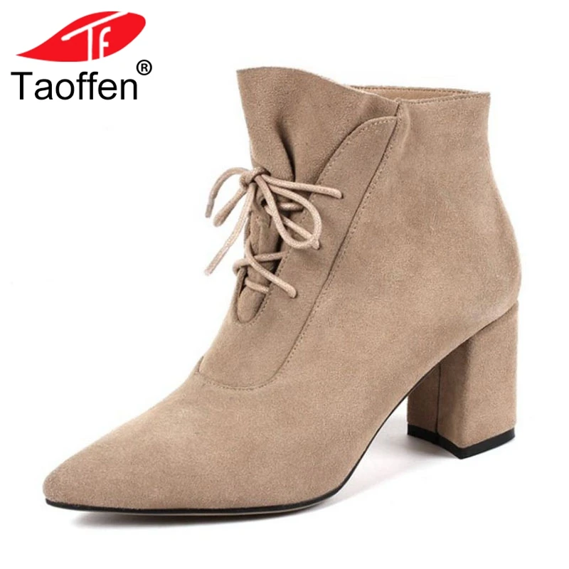 TAOFFEN Woman High Heel Boots Genuine Leather Woman Shoes Lace Up Ankle Boots Woman Elegant Shoes Woman Footwear Size 33-40
TAOFFEN Woman High Heel Boots Genuine Leather Woman Shoes Lace Up Ankle Boots Woman Elegant Shoes Woman Footwear Size 33-40