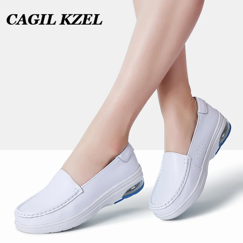 CAGILKZEL Woman Shoes Genuine Leather Nurse Shoes Slip on Moccains Ladies round toe White Loafers Flat Woman Sneakers Creepers
CAGILKZEL Woman Shoes Genuine Leather Nurse Shoes Slip on Moccains Ladies round toe White Loafers Flat Woman Sneakers Creepers