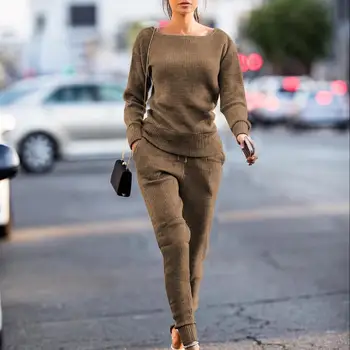 Sports Women Solid Color Two Piece Tracksuit Outfit Long Sleeve Sweatsuit Set new 
Sports Women Solid Color Two Piece Tracksuit Outfit Long Sleeve Sweatsuit Set new