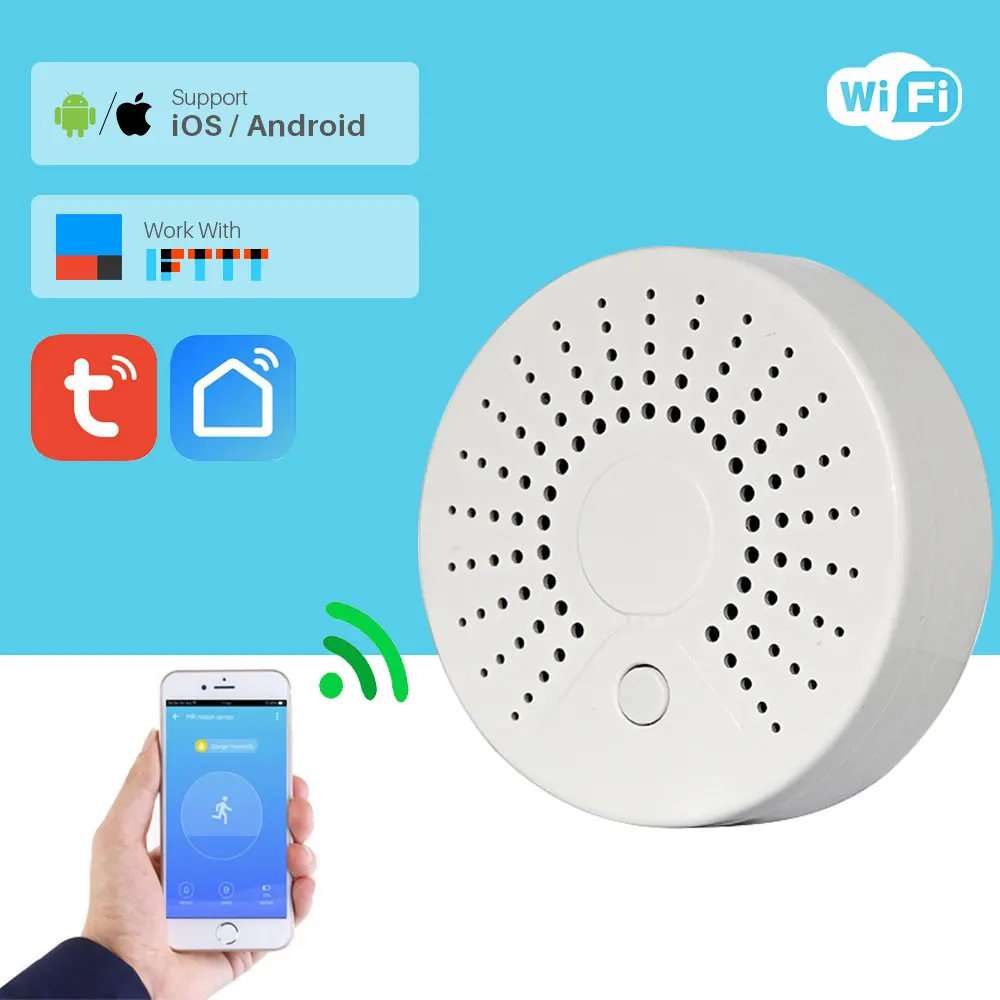 WiFi Smoke Detector Fire Alarm Fire Detector Smart Home Security Alarm System Smart Smoke Sensor SmartLife APP Control
WiFi Smoke Detector Fire Alarm Fire Detector Smart Home Security Alarm System Smart Smoke Sensor SmartLife APP Control