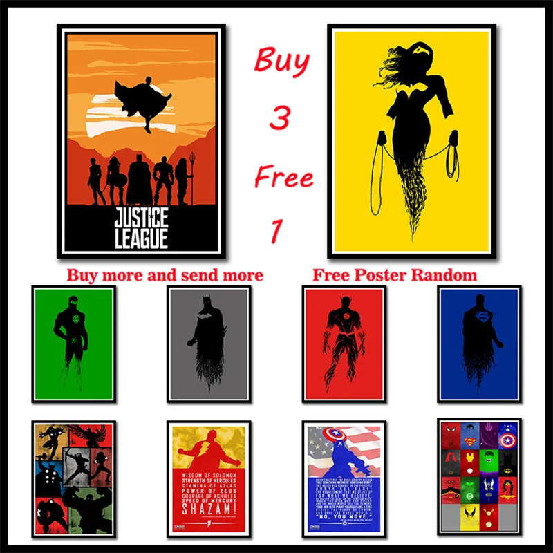 Marvel DC Super Heroes White Coated Paper Posters Avengers Wonder Woman Superman Wall Art Pictures for Living Room Frameless
Marvel DC Super Heroes White Coated Paper Posters Avengers Wonder Woman Superman Wall Art Pictures for Living Room Frameless