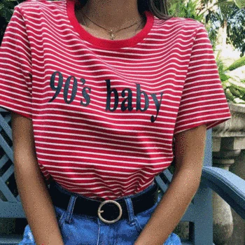 Bigsweety Vintage Stripped T Shirt New Fashion Clothes for Women Summer Tops Letter 90's Baby Printed Tshirt Harajuku Streetwear
Bigsweety Vintage Stripped T Shirt New Fashion Clothes for Women Summer Tops Letter 90's Baby Printed Tshirt Harajuku Streetwear