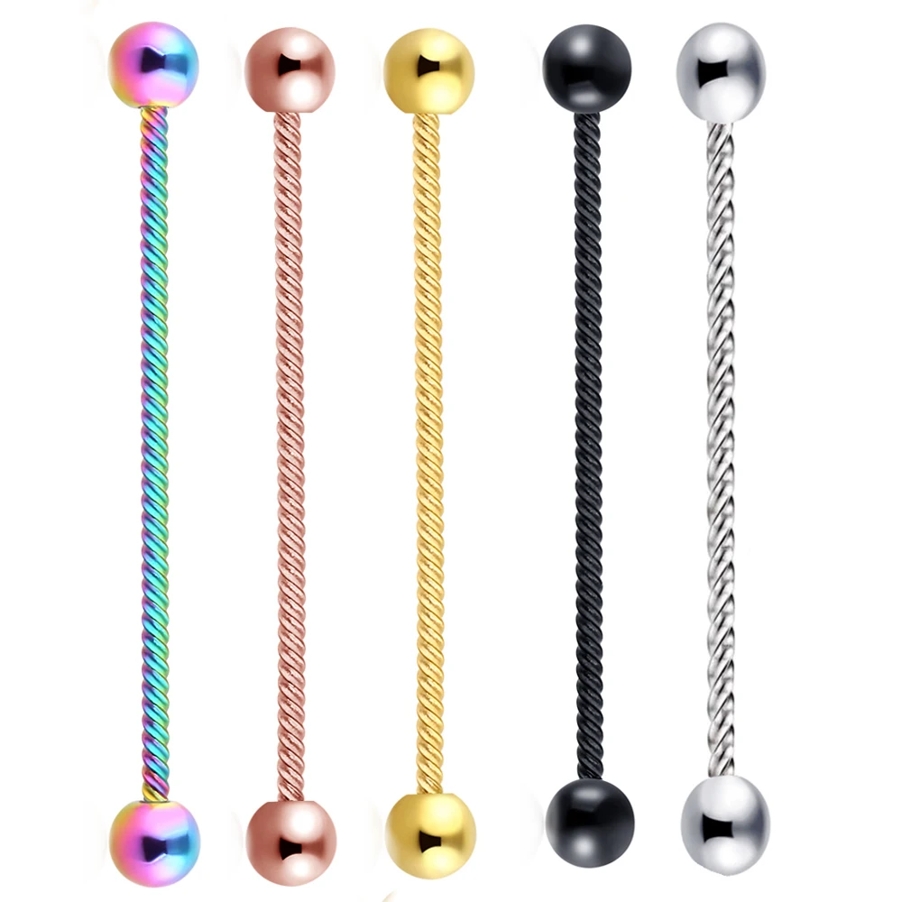 JUNLOWPY 14g Stainless Steel Screw Industrial Barbell Earring Tragus Helix Piercing Cartilage Body Jewelry For Sexy Woman Man
JUNLOWPY 14g Stainless Steel Screw Industrial Barbell Earring Tragus Helix Piercing Cartilage Body Jewelry For Sexy Woman Man