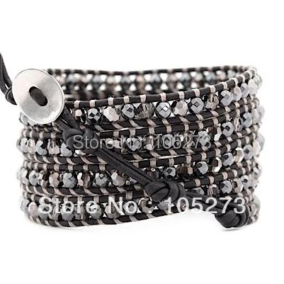 New Arriver Crystal Jewellery ! Hematite And Silver Night Crystal Wrap Bracelet On Natural Black Leather 32'-34inch Wholesale
New Arriver Crystal Jewellery ! Hematite And Silver Night Crystal Wrap Bracelet On Natural Black Leather 32'-34inch Wholesale
