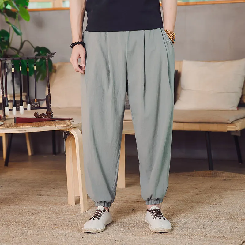 2019 Fashion Summer Thin Casual Pants linen Men Joggers Street Wear Sweatpants Foot Strap Chinese Style Cotton Loose Trousers
2019 Fashion Summer Thin Casual Pants linen Men Joggers Street Wear Sweatpants Foot Strap Chinese Style Cotton Loose Trousers