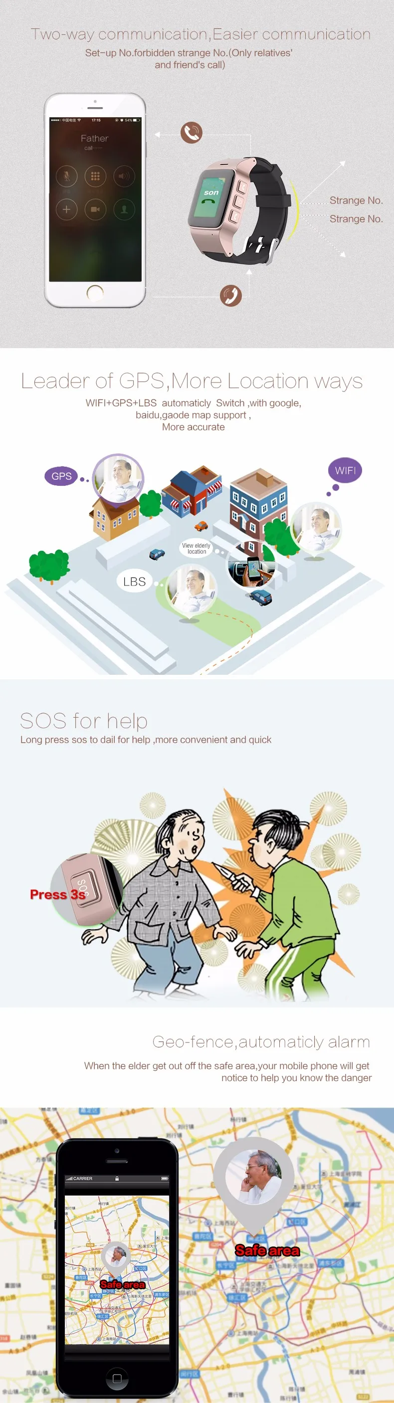 Elderly Smart watch Safety Anti-lost LBS Wifi LocatorWrist Smartwatch Elder Wearable Device SOS Clarm For Android IOS Phone Elderly Smart watch Safety Anti-lost LBS Wifi LocatorWrist Smartwatch Elder Wearable Device SOS Clarm For Android IOS Phone