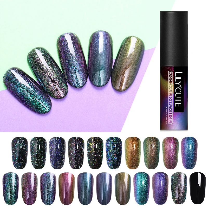 LILYCUTE 2Pcs/set Chameleon Nail Gel Polish Galaxy Laser Flakes Gel Varnish Sequins Soak Off UV Gel Nail Art Lacquer Manicure
LILYCUTE 2Pcs/set Chameleon Nail Gel Polish Galaxy Laser Flakes Gel Varnish Sequins Soak Off UV Gel Nail Art Lacquer Manicure