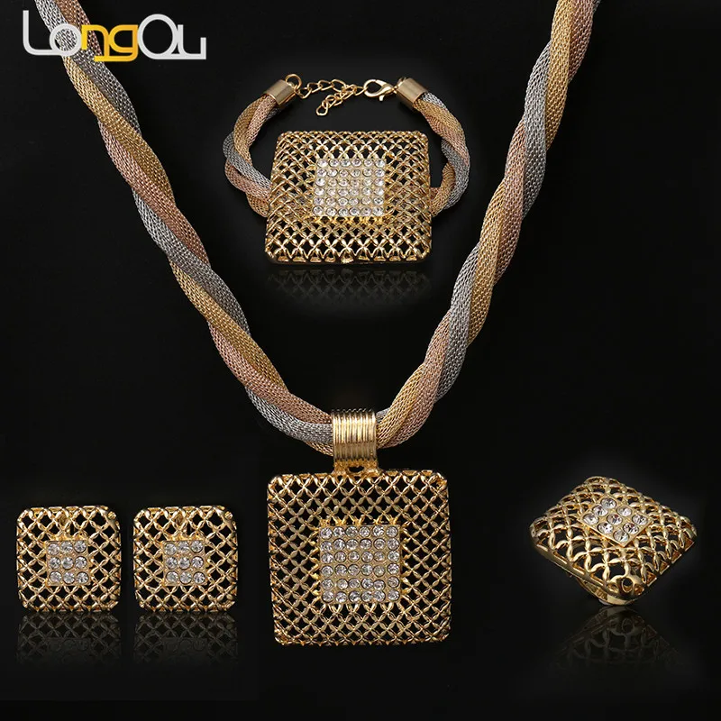 Fashionable Women wedding engagement jewelry Sets Gold-color Bridal Wedding accessories Jewelry Sets Necklace Earring jewellry
Fashionable Women wedding engagement jewelry Sets Gold-color Bridal Wedding accessories Jewelry Sets Necklace Earring jewellry