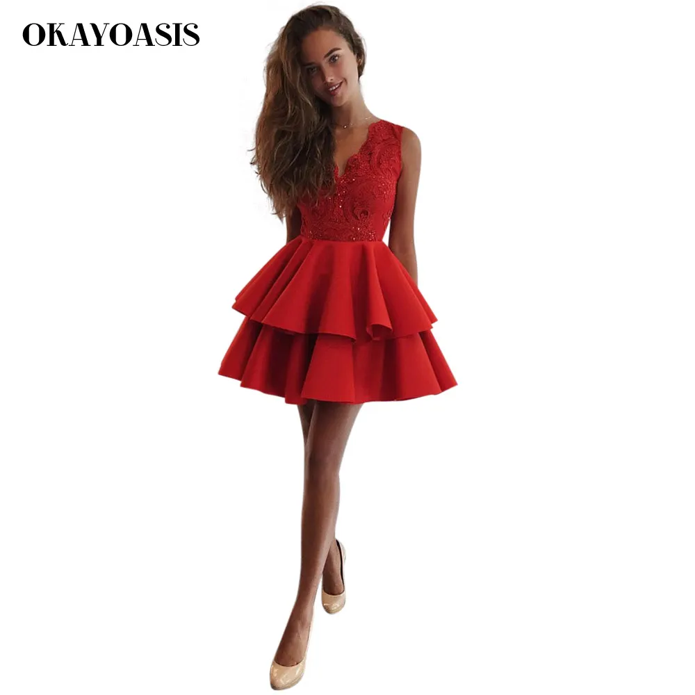OKAYOASIS High Quality Summer Women Lace Party Dress Cascading Ruffles Sexy Mini Short Above Knee Cake Dress New Arrived
OKAYOASIS High Quality Summer Women Lace Party Dress Cascading Ruffles Sexy Mini Short Above Knee Cake Dress New Arrived