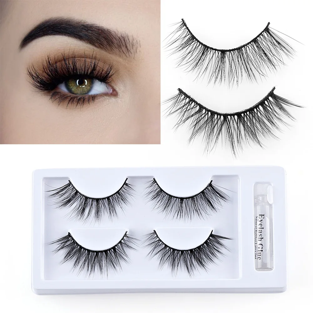 2 pairs natural 3D Mink false eyelashes fake lashes with glue makeup kit Lashes eyelash extension mink eyelashes maquiagem
2 pairs natural 3D Mink false eyelashes fake lashes with glue makeup kit Lashes eyelash extension mink eyelashes maquiagem