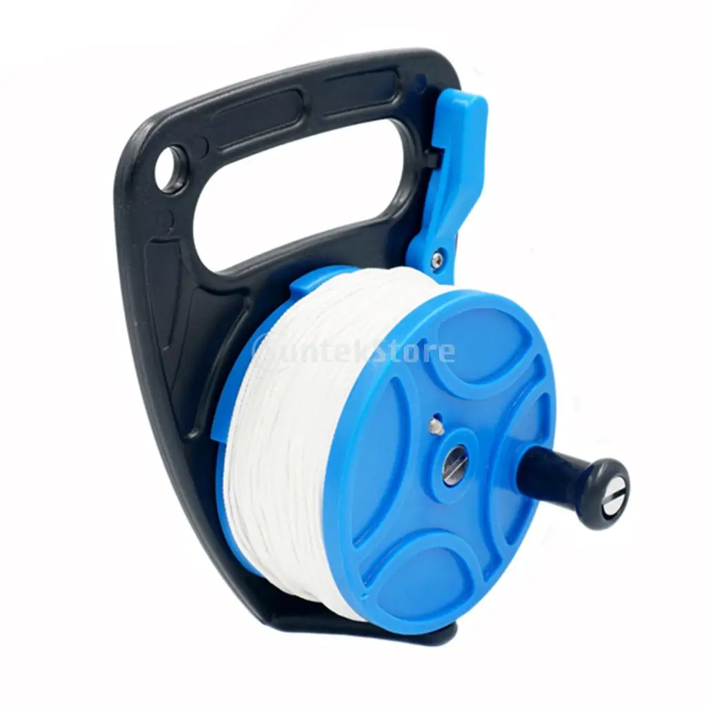 Underwater Scuba Diving Dive Wreck and Cave Reel with 272ft White Line & Thumb Stopper + Safety Rope Float Ball