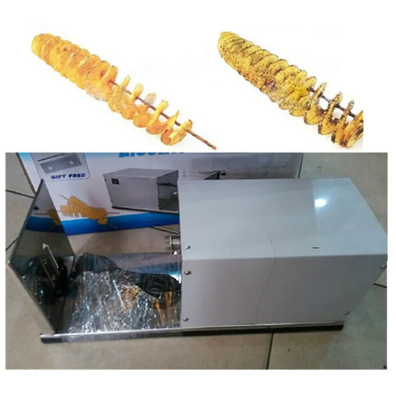 Commercial stainless steel electric twisted potato slicer machine french fry vegetable spiral cutter
Commercial stainless steel electric twisted potato slicer machine french fry vegetable spiral cutter
