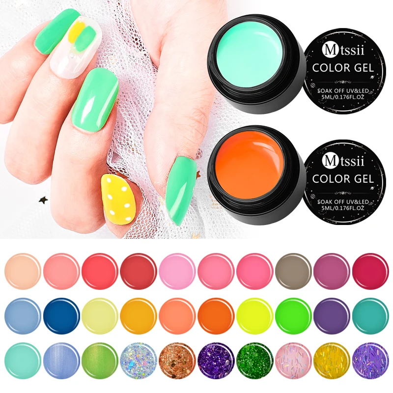 Mtssii 5ml Summer Color Gel Nail Polish Pure Paint Gel Lacquer Soak Off UV LED Semi-permanent Long Lasting Nail Art Gel Varnish
Mtssii 5ml Summer Color Gel Nail Polish Pure Paint Gel Lacquer Soak Off UV LED Semi-permanent Long Lasting Nail Art Gel Varnish