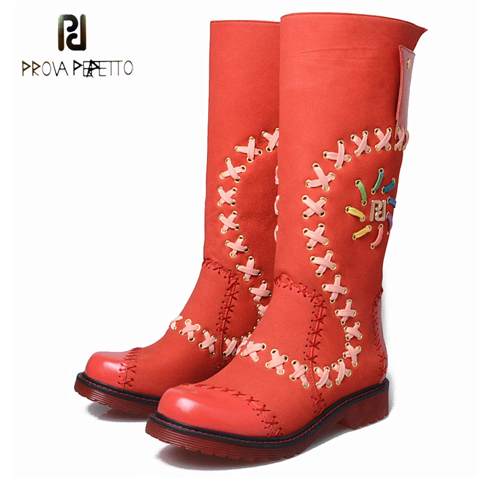 Prova Perfetto square toe low heel casual martin boots women knee high boots mixed color braid genuine leather motorcycle boots
Prova Perfetto square toe low heel casual martin boots women knee high boots mixed color braid genuine leather motorcycle boots