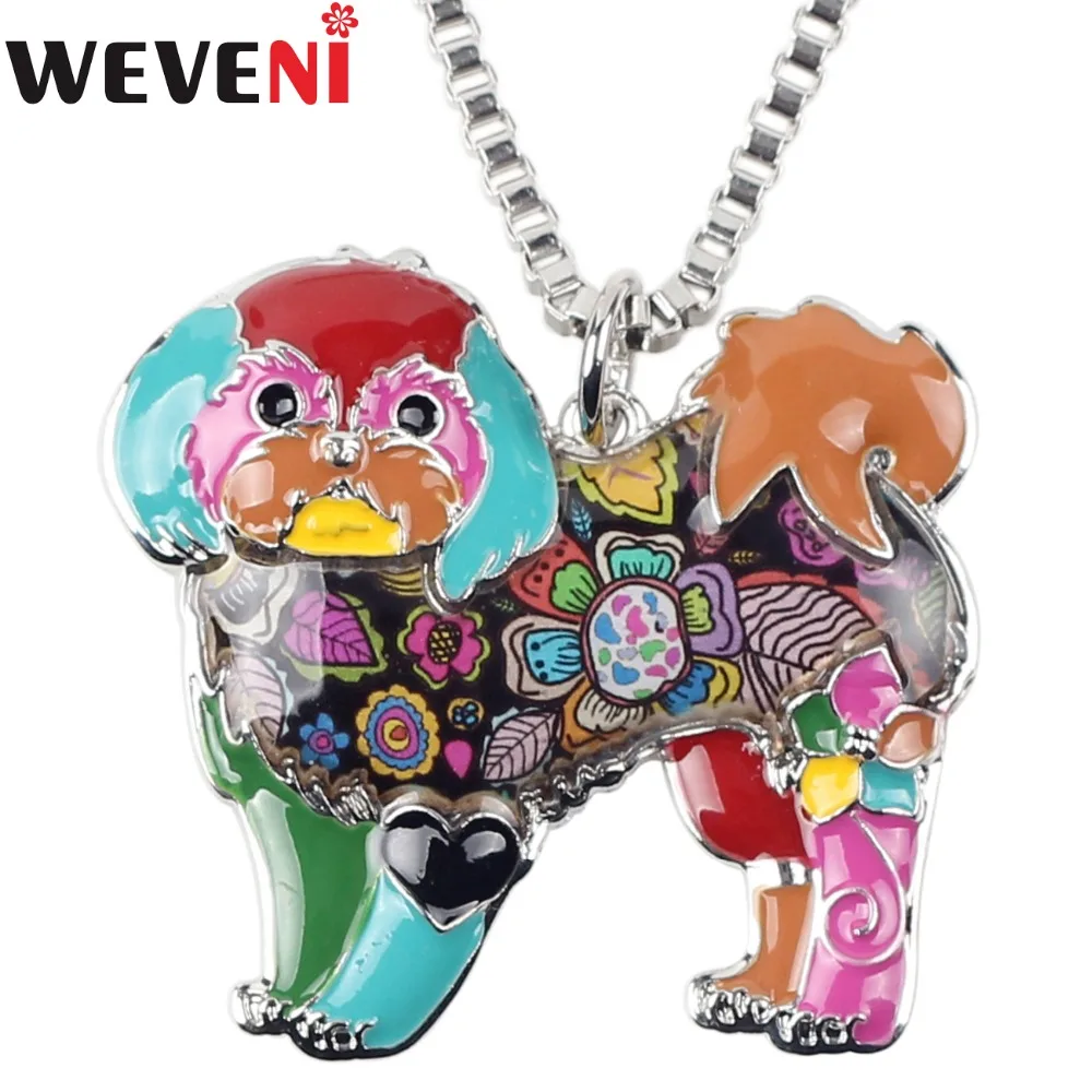 WEVENI Statement Enamel Alloy Yorkshire Terrier Shih Tzu Dog Necklace Pendant Collar Chain Fashion Animal Jewelry For Women Girl
WEVENI Statement Enamel Alloy Yorkshire Terrier Shih Tzu Dog Necklace Pendant Collar Chain Fashion Animal Jewelry For Women Girl