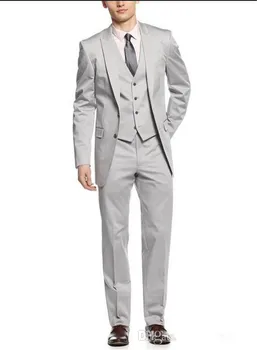 New Fashion High Quality light grey Groom Tuxedos peak Lapel Groomsmen Men Wedding Tuxedos partyProm Suit(Jacket+Pants+vest+Tie)
New Fashion High Quality light grey Groom Tuxedos peak Lapel Groomsmen Men Wedding Tuxedos partyProm Suit(Jacket+Pants+vest+Tie)