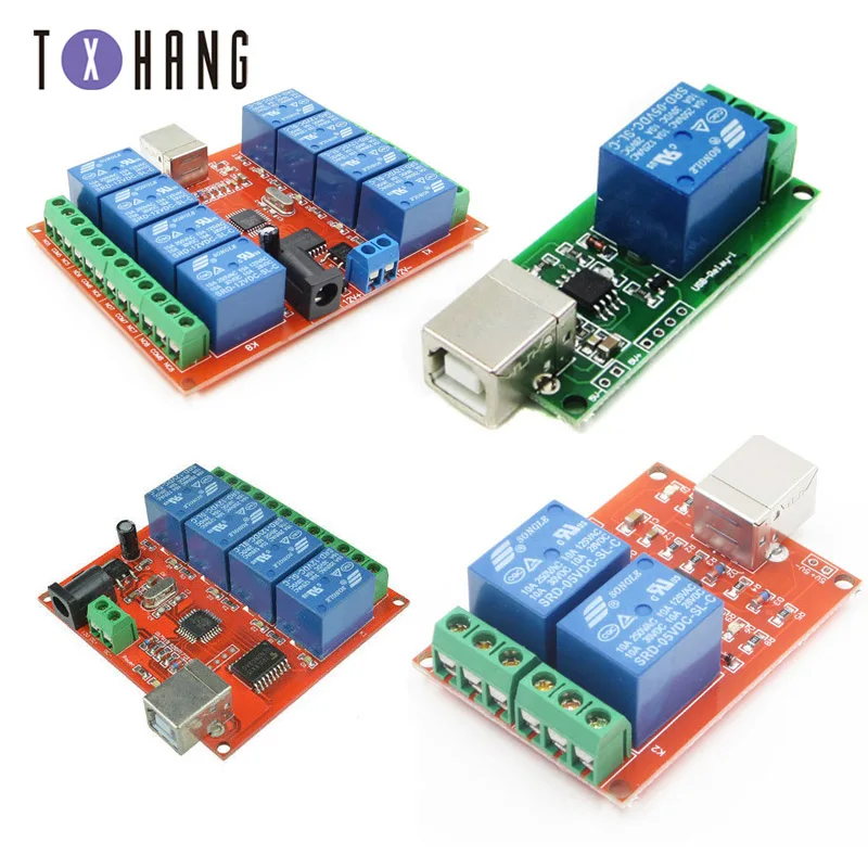 USB 1 2 4 8 Channel 5V/12V Relay Module Programmable Computer Control For Smart Home
USB 1 2 4 8 Channel 5V/12V Relay Module Programmable Computer Control For Smart Home