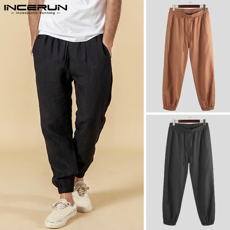 INCERUN New Nine Points Pants Men's Pants Summer Solid Color Drawstring 2020 Loose Beam Foot Casual Streetwear Pantalones Hombre
INCERUN New Nine Points Pants Men's Pants Summer Solid Color Drawstring 2020 Loose Beam Foot Casual Streetwear Pantalones Hombre