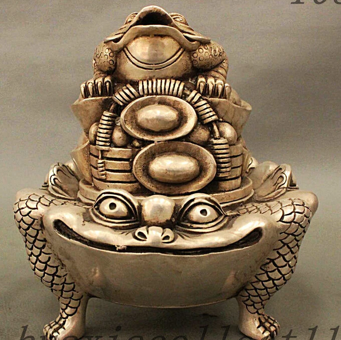 6 Chinese Silver Wealth YuanBao Golden Toad Hoptoad Incense Burner Censer Statue discount 30%
6 Chinese Silver Wealth YuanBao Golden Toad Hoptoad Incense Burner Censer Statue discount 30%