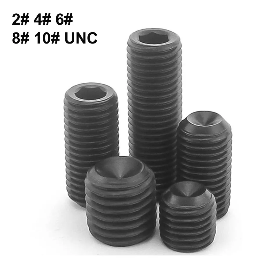 30Pcs 2# 4# 6# 8# 10# UNC American Standard Cup Point Grub Screws Grade 12.9 High Tensile Carbon Steel Hex Socket Set Screw
30Pcs 2# 4# 6# 8# 10# UNC American Standard Cup Point Grub Screws Grade 12.9 High Tensile Carbon Steel Hex Socket Set Screw
