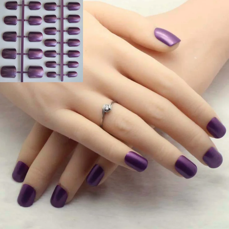easy simple pure color candy nail art false nail tips Lady Artificial finger tip decor pearl shiny dark purple color 24pcs
easy simple pure color candy nail art false nail tips Lady Artificial finger tip decor pearl shiny dark purple color 24pcs