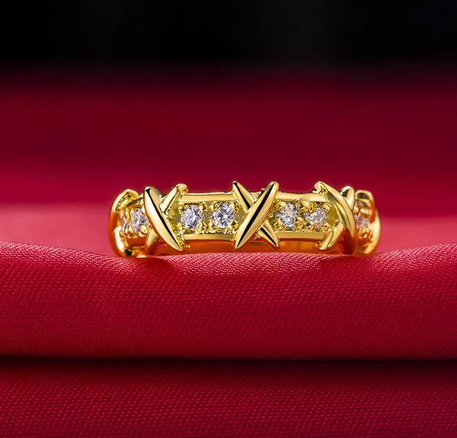 Real 925 Sterling Silver Ring for Women Golden Color Romantic X Love Fulfilling Anniversary Rings
Real 925 Sterling Silver Ring for Women Golden Color Romantic X Love Fulfilling Anniversary Rings