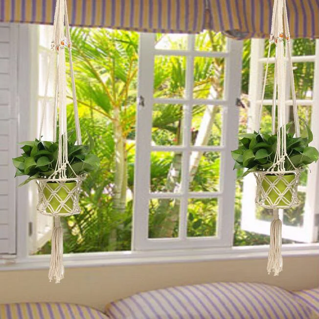 Plant Hanger Pot Holder Polypropylene Fiber Rope Handmade Macrame Bright White Garden Home Decoration Flower Plant Display
Plant Hanger Pot Holder Polypropylene Fiber Rope Handmade Macrame Bright White Garden Home Decoration Flower Plant Display