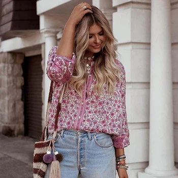 BOHOFREE Jasmine Floral Shirts Single-breasted Boho Blusas Femmes Casual Fashion Loose Women Tops Bohemian Blouse Kimono Top
BOHOFREE Jasmine Floral Shirts Single-breasted Boho Blusas Femmes Casual Fashion Loose Women Tops Bohemian Blouse Kimono Top