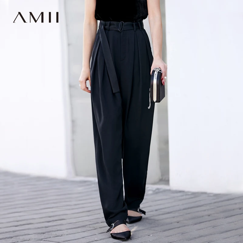 Amii Women Minimalist Wide Leg Pants 2019 Office Lady High Waist Pleated Chiffon Mop with Belt Female Trousers
Amii Women Minimalist Wide Leg Pants 2019 Office Lady High Waist Pleated Chiffon Mop with Belt Female Trousers