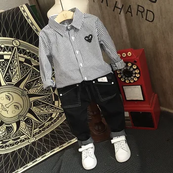 2PCS WLG boys clothes kids spring autumn clothing set baby striped shirt and denim black jean set children clothes
2PCS WLG boys clothes kids spring autumn clothing set baby striped shirt and denim black jean set children clothes