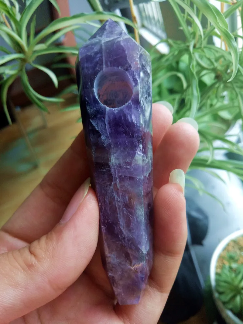 1pcs Drop shipping natural dream amethyst crystal smoking pipe amethyst crystal quartz Cigarette holder as gift
1pcs Drop shipping natural dream amethyst crystal smoking pipe amethyst crystal quartz Cigarette holder as gift