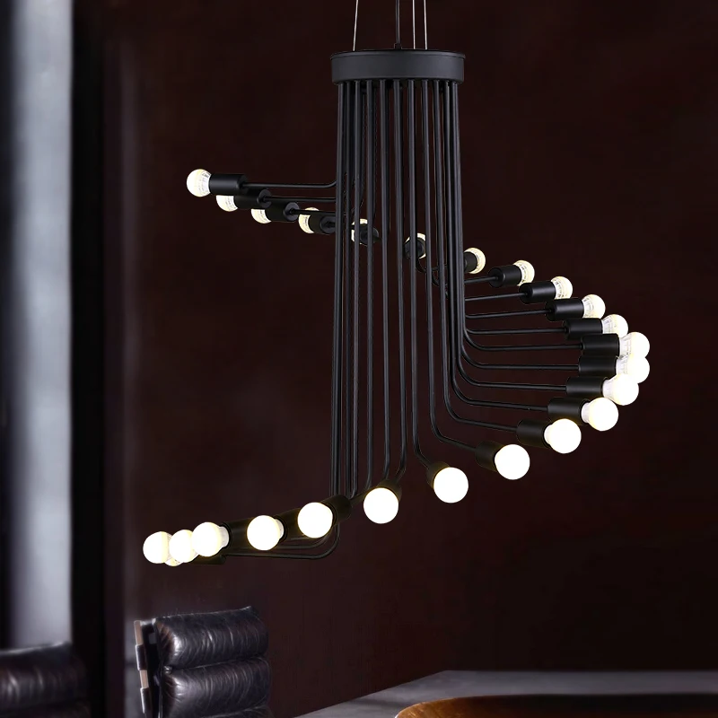 Nordic minimalist loft industrial wind retro creative dining room lounge cafe bar spiral staircase Chandelier
Nordic minimalist loft industrial wind retro creative dining room lounge cafe bar spiral staircase Chandelier