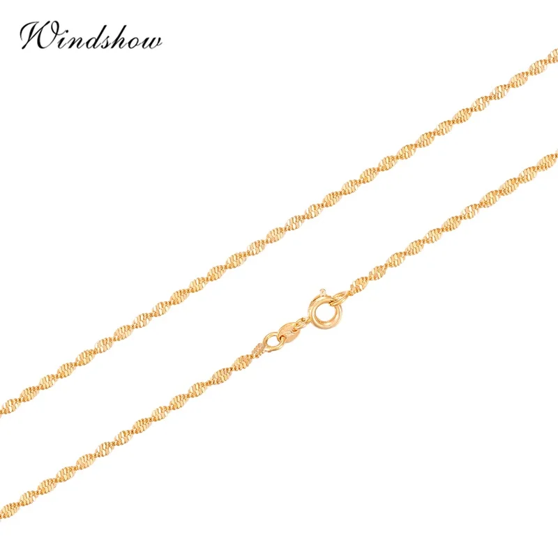 Yellow Gold Color Water Wave Chain Necklace Women Girls Kids Twiste Singapore Chains Jewelry 35cm 40cm 45cm 60cm 80cm 2mm bijoux
Yellow Gold Color Water Wave Chain Necklace Women Girls Kids Twiste Singapore Chains Jewelry 35cm 40cm 45cm 60cm 80cm 2mm bijoux