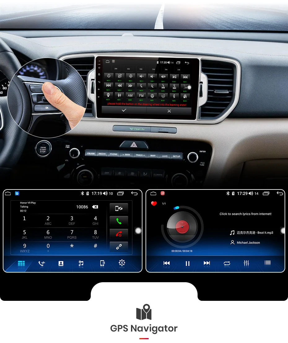 Perfect Junsun V1 pro 4G+64G CarPlay Android 9.0 DSP For KIA Sportage 4 2016 2017 2018 Car Radio Multimedia Video Player GPS 2 din dvd 10