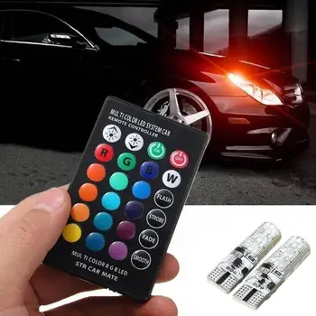 Car Light 2 x T10 5050 Silicone 6 SMD Remote Control RGB LED Car Dome Reading Light Lamp Romantic Decorative Light
Car Light 2 x T10 5050 Silicone 6 SMD Remote Control RGB LED Car Dome Reading Light Lamp Romantic Decorative Light