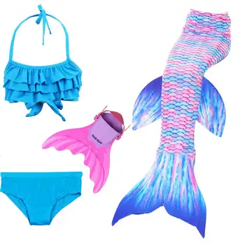 

Fancy Mermaid Tails with Finned Monofin Flipper Halloween Holiday Costume for Kids Girls Children Beach Wear Swimsuits Costume
