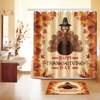 LB Leaves Turkey Hat Funny Happy Thanksgiving Day Shower Curtains Bathroom Curtain Autumn Waterproof Fabric For Bathtub Decor
LB Leaves Turkey Hat Funny Happy Thanksgiving Day Shower Curtains Bathroom Curtain Autumn Waterproof Fabric For Bathtub Decor