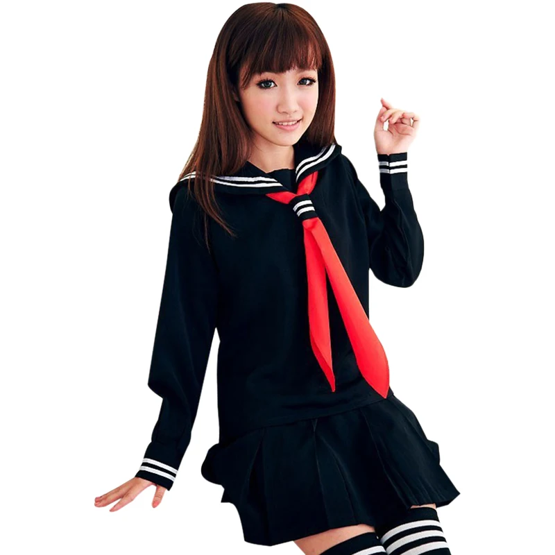 Japanese School Uniform For Girls Sailor Tops+Tie+Skirt Navy Style Students Clothes For Girl Plus size Lala Cheerleader clothing
Japanese School Uniform For Girls Sailor Tops+Tie+Skirt Navy Style Students Clothes For Girl Plus size Lala Cheerleader clothing