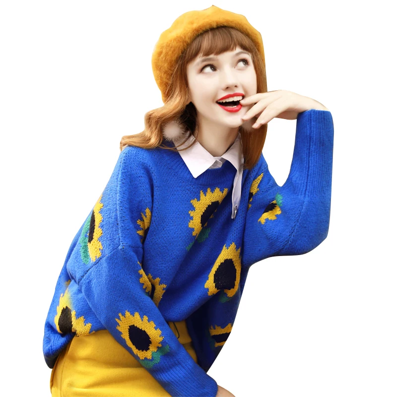 7Mang S-XL 2019 Sweet flower Women Sweater Blue Korean Sweater Loose harajuku Street Cute Party Knit Pullovers 1225
7Mang S-XL 2019 Sweet flower Women Sweater Blue Korean Sweater Loose harajuku Street Cute Party Knit Pullovers 1225