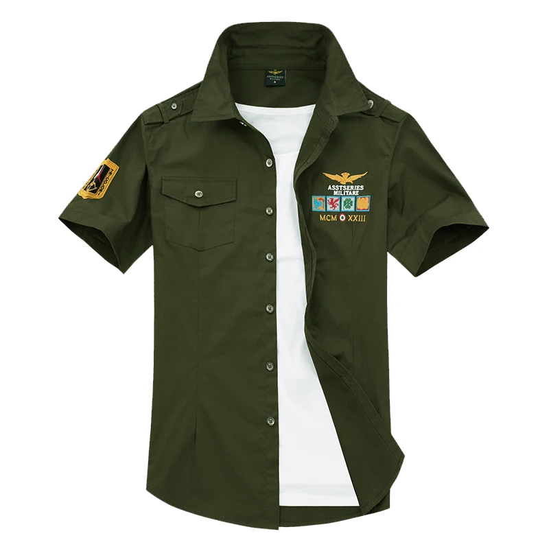 New Military Men's Short Sleeve Shirts 4XL Male Embroidery Cotton Air Force Polit Casual Shirt Men Brand Clothing Shirt AE18006
New Military Men's Short Sleeve Shirts 4XL Male Embroidery Cotton Air Force Polit Casual Shirt Men Brand Clothing Shirt AE18006
