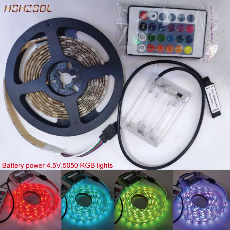 0.5m/1m/2m/pcs 4.5V 3aa battery power 5050 LED Flexible RGB Color Changing lights 16 color with 24 key IR Remote controller
0.5m/1m/2m/pcs 4.5V 3aa battery power 5050 LED Flexible RGB Color Changing lights 16 color with 24 key IR Remote controller